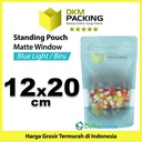 Standing Pouch BLUE MATTE WINDOW VARIAN Plastik Klip Kemasan Makanan