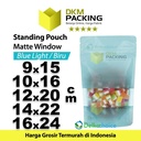 Plastik Klip 16x24cm BLUE MATTE WINDOW Standing Pouch Kemasan Makanan