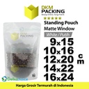 Plastik Klip 16x24cm WHITE MATTE WINDOW Standing Pouch Kemasan Makanan