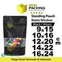 Plastik Klip 12x20 BLACK MATTE WINDOW Standing Pouch Kemasan Makanan