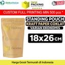 Plastik Klip 18x26cm Kraft Paper Ekonomis FULL ZIPLOCK Standing Pouch