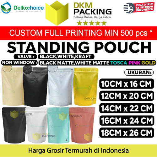 Plastik Klip Makanan Full Metalize Foil Ziplock Standing Pouch