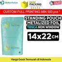 Standing Pouch 14x22cm Tosca Full Metalize Foil Ziplock Plastik Klip