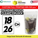 Plastik Klip Bening 18x26 Standing Pouch Clear Ziplock Sealer Makanan