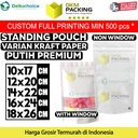 Standing Pouch White Kraft Window ZIPLOCK Plastik Klip Sealer Makanan