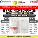 Plastik Klip WHITE KRAFT PAPER STANDING POUCH ZIPLOCK DELKOCHOICE