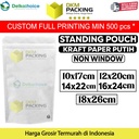 Plastik Klip White Kraft Non Window Standing Pouch ZIPLOCK DELKOCHOICE