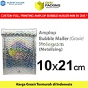 AMPLOP BUBBLE MAILER HOLOGRAM 10X21cm BUBBLE WRAP ENVELOPE RUSFET
