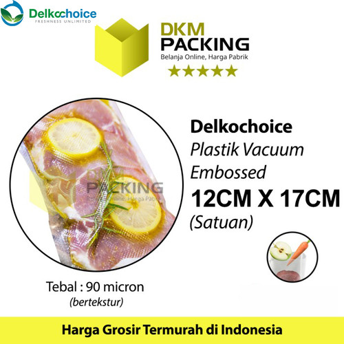 Plastik Vacuum Bag 12x17cm EMBOSS DELKOCHOICE Vacum Vakum Seal Makanan