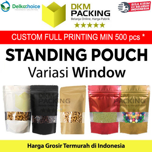 Plastik Klip Window Standing Pouch Ziplock Sealer Makanan