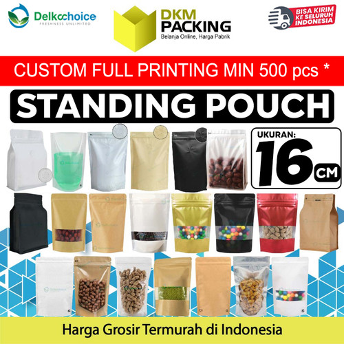 Standing Pouch Variasi Ukuran 16cm Plastik Klip Kemasan Sealer Makanan