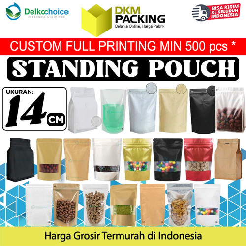 Standing Pouch Variasi Ukuran 14cm Plastik Klip Kemasan Sealer Makanan