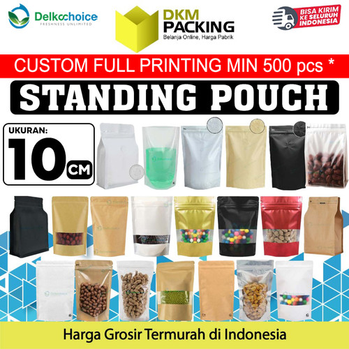 Standing Pouch XTRA SMALL Ukuran 10cm Plastik Klip Kemasan Makanan
