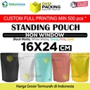 Standing Pouch Ziplock 16x24cm Plastik Klip Makanan Full Metalize Foil