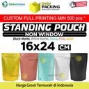 Standing Pouch 16x24cm Full Metalize Foil Ziplock Plastik Klip Makanan
