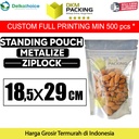 Standing Pouch 18.5x27cm Plastik Klip Ziplock Clear Metalize Alumunium