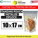 Standing Pouch 10x17cm Plastik Klip Ziplock Clear Metalize Alumunium