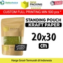 Standing Pouch 20x30cm Kraft Paper Window Ziplock Kemasan Makanan
