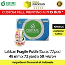 Lakban FRAGILE Putih 48mm JANGAN DIBANTING HANDLE WITH CARE KARGO /DUS