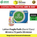 Lakban FRAGILE Putih 48mm JANGAN DIBANTING HANDLE WITH CARE GOJEK /DUS
