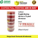 Lakban FRAGILE Bening 48mm Plakban Isolasi PREMIUM TERMURAH / SELOP
