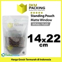 Standing Pouch 14x22cm WHITE MATTE WINDOW Plastik Kemasan Makanan