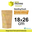 Plastik Klip 18x26cm Kraft Paper Ekonomis FULL ZIPLOCK Standing Pouch