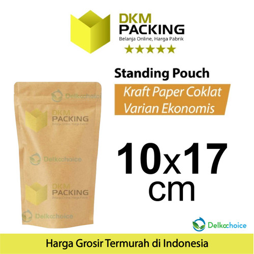 Plastik Klip 10x17cm Kraft Paper Ekonomis FULL ZIPLOCK Standing Pouch