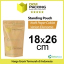 Standing Pouch 18x26cm Kraft Paper Ekonomis FULL ZIPLOCK Plastik Klip
