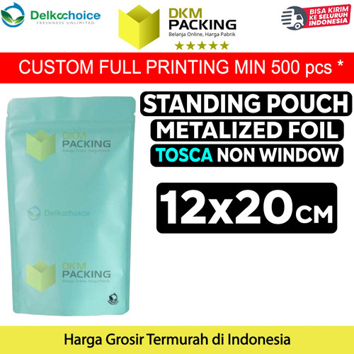 Plastik Klip 12x20cm Tosca Full Metalize Foil Ziplock Standing Pouch
