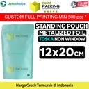 Plastik Klip 12x20cm Tosca Full Metalize Foil Ziplock Standing Pouch