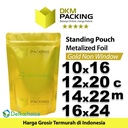 Plastik Klip 16x24cm Gold Full Metalize Foil Ziplock Standing Pouch