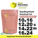 Plastik Klip 16x24cm Pink Full Metalize Foil Ziplock Standing Pouch