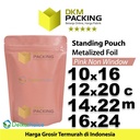 Plastik Klip 14x22cm Pink Full Metalize Foil Ziplock Standing Pouch
