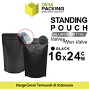 Plastik Klip 16x24cm Black Full Metalize Foil Ziplock Standing Pouch