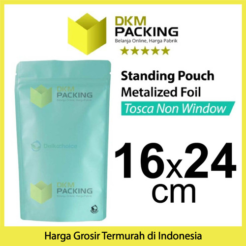 Standing Pouch 16x24cm Tosca Full Metalize Foil Ziplock Plastik Klip