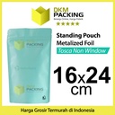 Standing Pouch 16x24cm Tosca Full Metalize Foil Ziplock Plastik Klip