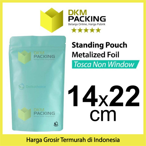Standing Pouch 14x22cm Tosca Full Metalize Foil Ziplock Plastik Klip