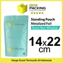 Standing Pouch 14x22cm Tosca Full Metalize Foil Ziplock Plastik Klip