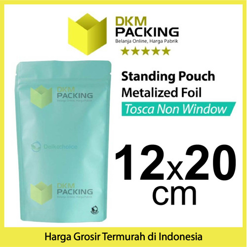 Standing Pouch 12x20cm Tosca Full Metalize Foil Ziplock Plastik Klip