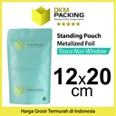 Standing Pouch 12x20cm Tosca Full Metalize Foil Ziplock Plastik Klip
