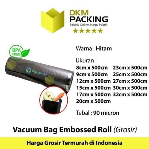 Plastik Vacuum EMBOSS ROLL 32x500cm Vakum Embossed Sealer DELKOCHOICE