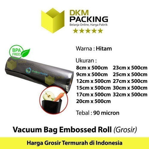 Plastik Vacuum EMBOSS ROLL 27x500cm Vakum Embossed Sealer DELKOCHOICE