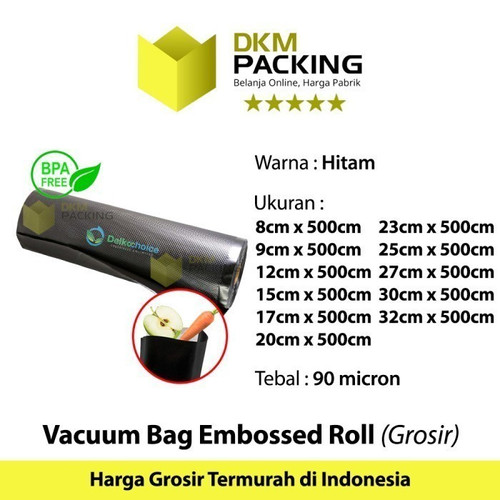 Plastik Vacuum EMBOSS ROLL 20x500cm Vakum Embossed Sealer DELKOCHOICE
