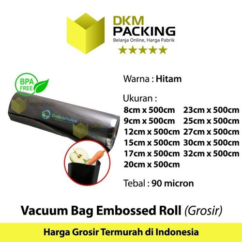 Plastik Vacuum EMBOSS ROLL 17x500cm Vakum Embossed Sealer DELKOCHOICE