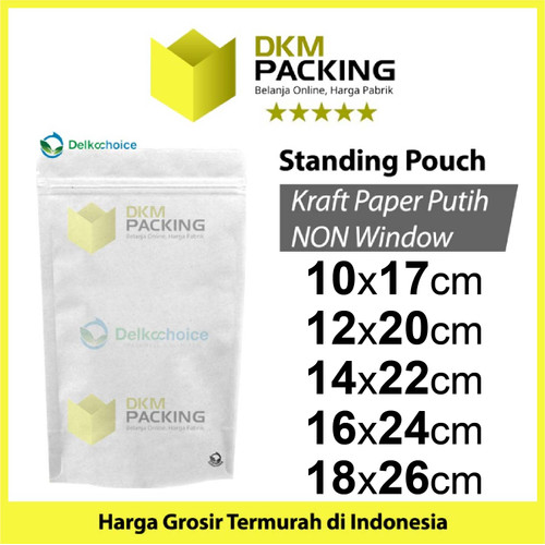 Standing Pouch ZIPLOCK Plastik Klip White KRAFT FULL SEALER MAKANAN