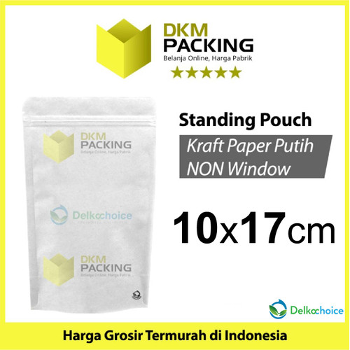 Standing Pouch 10x17 ZIPLOCK Plastik Klip White Kraft FULL DELKOCHOICE