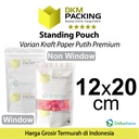 Plastik Klip White KRAFT 12x22cm Standing Pouch ZIPLOCK DELKOCHOICE