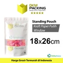 Plastik Klip White KRAFT Window 18x26cm Standing Pouch ZIPLOCK Sealer