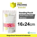 Plastik Klip White KRAFT Window 16x24cm Standing Pouch ZIPLOCK